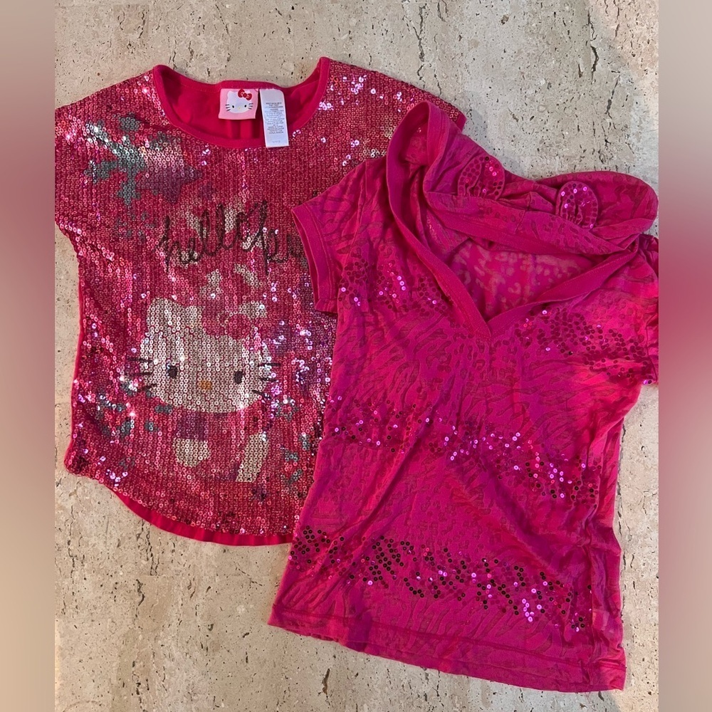 Girl’s Size 10 Hello Kitty and Justice Sequins T-Shirts